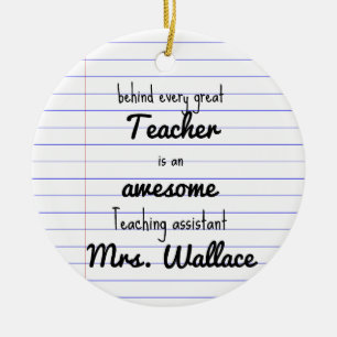 teacher aid tote bag teaching assistant TA Ceramic Tree Decoration