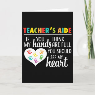 Teacher Aide Appreciation Cute Heart Tee For Women Card