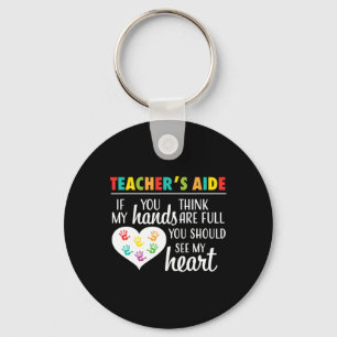 Teacher Aide Appreciation Cute Heart Tee For Women Key Ring