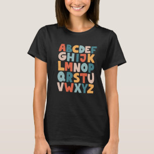 Teacher Alphabet Retro ABC Animals Kindergarten Pr T-Shirt
