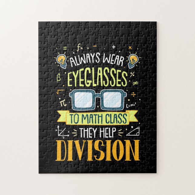 Teacher Always Wear Eyeglasses To Math Class Jigsaw Puzzle (Vertical)