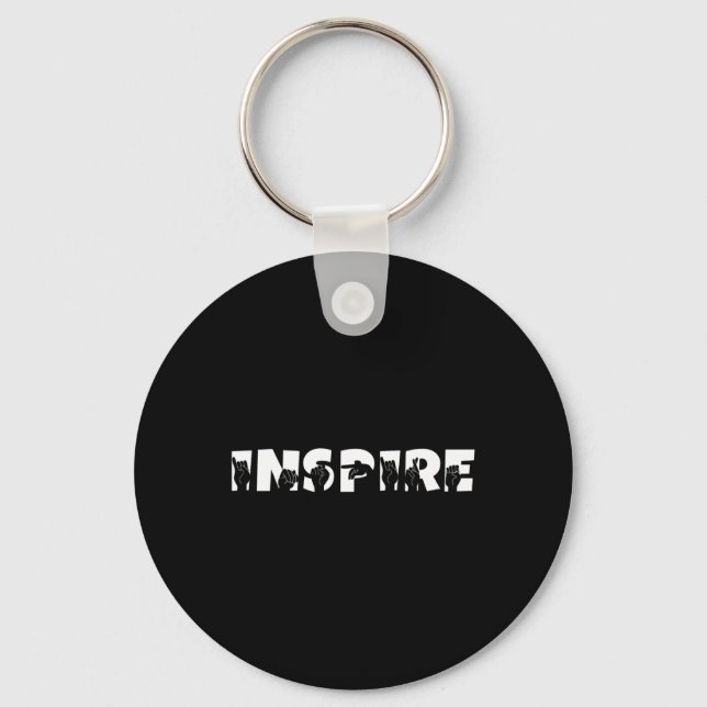 Teacher American Sign Language Deaf Awareness  Key Ring (Front)