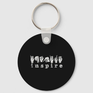 Teacher American Sign Language Deaf Awareness Vint Key Ring