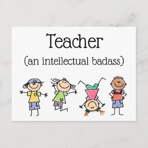 Teacher an Intellectual Badass Inspirational Quote Postcard