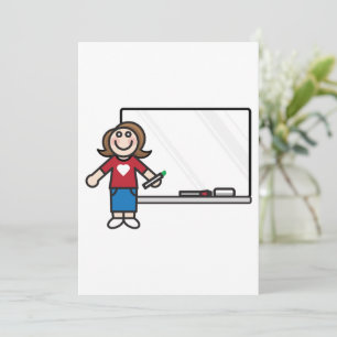 Teacher And A Whiteboard Invitation