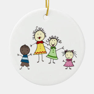 Teacher And Kids Ceramic Tree Decoration
