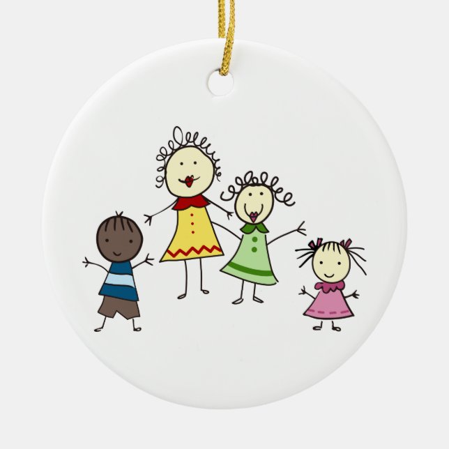 Teacher And Kids Ceramic Tree Decoration (Front)