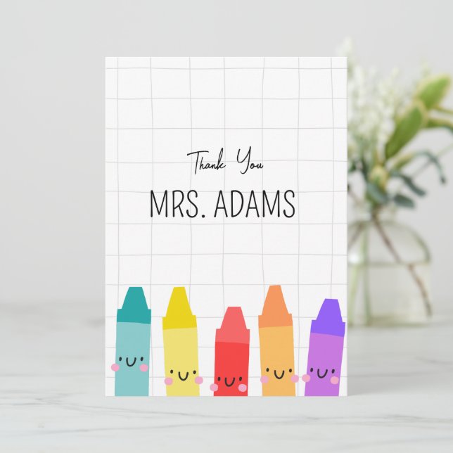  Teacher and Nursery Thank You Card Teachers gift (Standing Front)