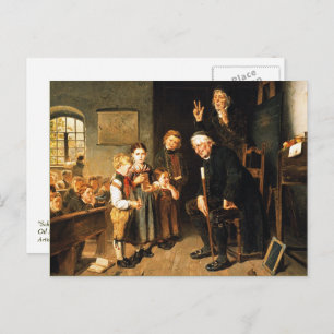 Teacher and Students Painting. Fine Art Postcard