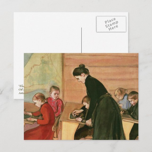 Teacher and Students Painting  Postcard (Front/Back)
