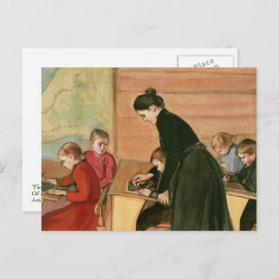 Teacher and Students Painting Postcard