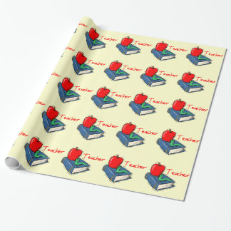 Teacher Apple Book Wrapping Paper