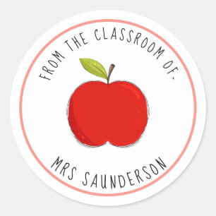 Teacher Apple Bookplate Sticker This Book Belong