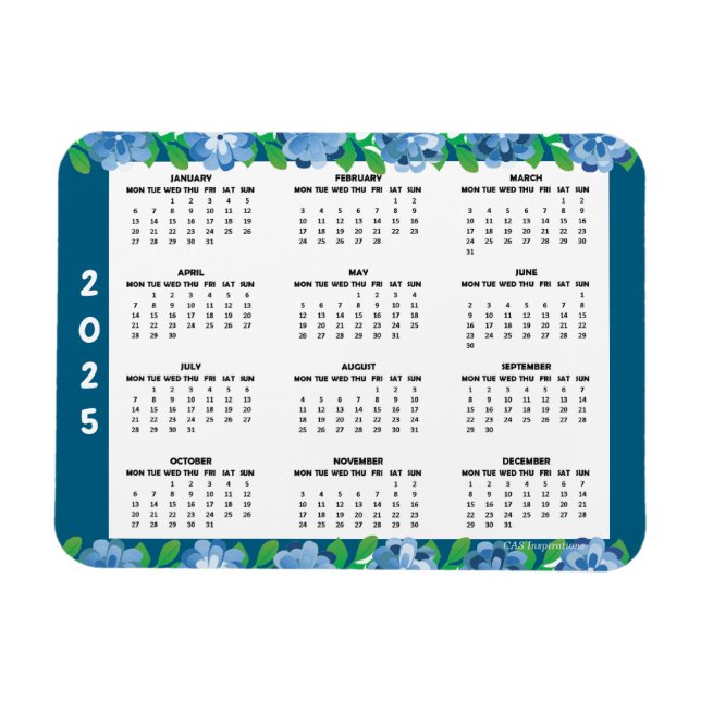 Teacher Apple Calendar 2025 Magnetic Card Magnet (Horizontal)