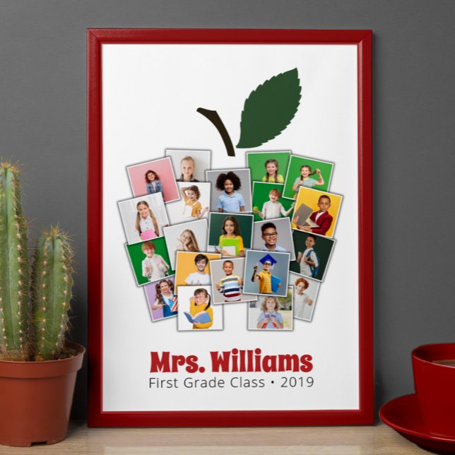 Teacher Apple Collage Teacher's Gift 21 Photos Poster (Creator Uploaded)