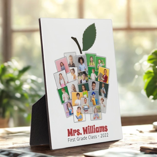 Teacher Apple Collage Teacher's Gift 22 Photos Plaque (Creator Uploaded)