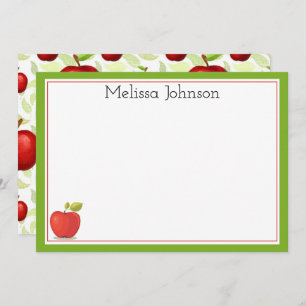 Teacher Apple Cute Fun School Personalised Card