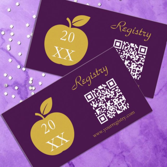 Teacher Apple Graduation Registry Enclosure Card (Creator Uploaded)