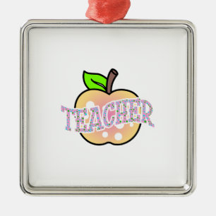 Teacher Apple Metal Tree Decoration