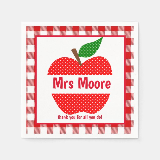 Teacher apple napkin (Front)