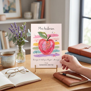 Teacher Appreciation Apple Watercolor Flat Card