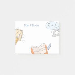 Teacher Appreciation Back School Name Math Simple Post-it Notes