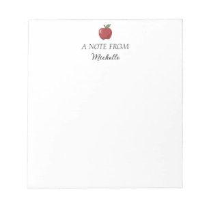 Teacher Appreciation Back to School Supplies Apple Notepad