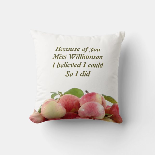 Teacher Appreciation BECAUSE OF YOU Cushion (Front)