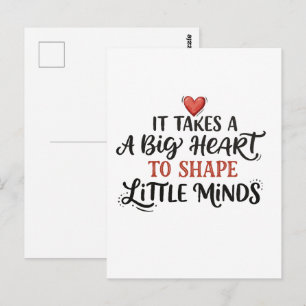 Teacher Appreciation Big Heart Quote Postcard