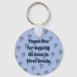 Teacher Appreciation Blue Mosaic Balloon Thank You Key Ring