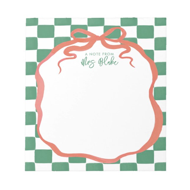 Teacher Appreciation Bold Color Border Notepad (Front)