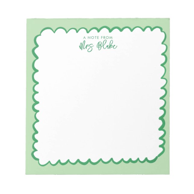 Teacher Appreciation Bold Colour Border Notepad (Front)