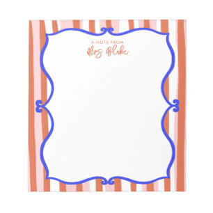 Teacher Appreciation Bold Colour Border Notepad