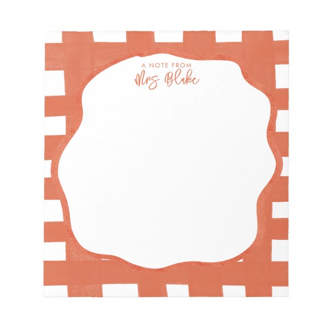 Teacher Appreciation Bold Colour Border Notepad (Front)