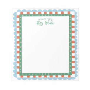 Teacher Appreciation Bold Colour Border Notepad
