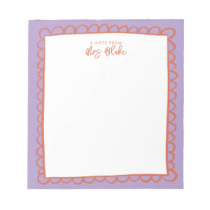 Teacher Appreciation Bold Colour Border Notepad