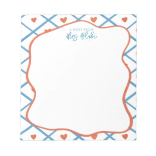 Teacher Appreciation Bold Colour Border Notepad