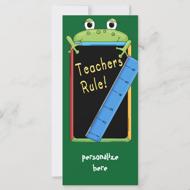 Teacher Appreciation Bookmark Cards Teacher's Rule (Front)