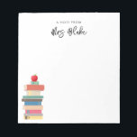 Teacher Appreciation Books Apple Notepad<br><div class="desc">Perfect gift for teachers,  featuring stack of colourful books and apple.</div>