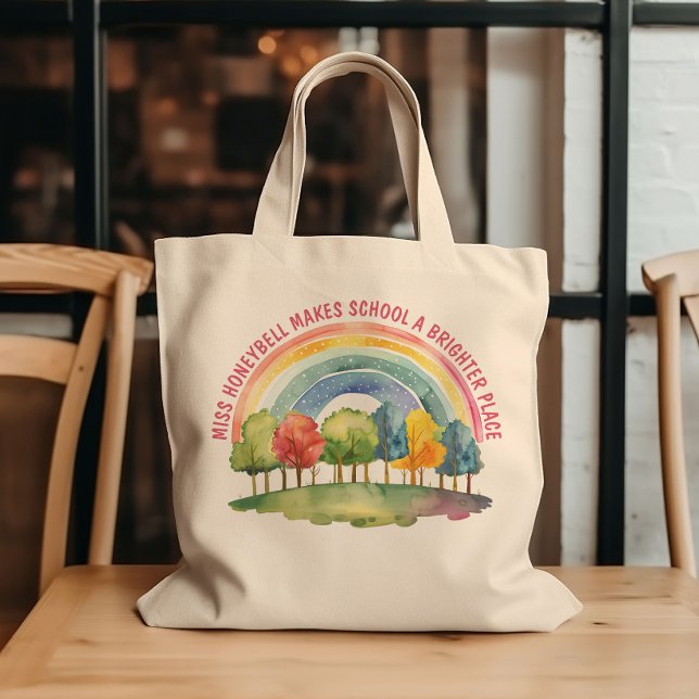 Teacher Appreciation Brighter Place Rainbow Forest Tote Bag (Brighter Place Teacher Appreciation Rainbow Forest Tote Bag)