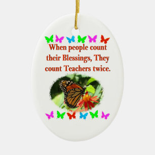 TEACHER APPRECIATION BUTTERFLY DESIGN CERAMIC TREE DECORATION