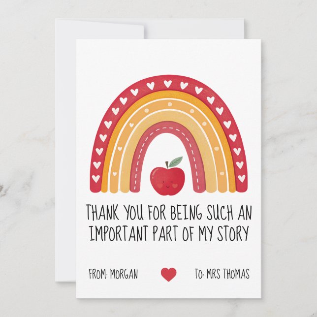 Teacher Appreciation Card – Important Part Story (Front)