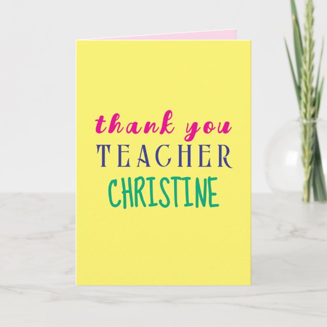Teacher Appreciation Card, Thank You Card (Front)