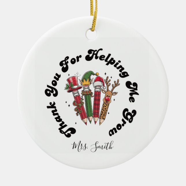 Teacher Appreciation Christmas Ornament (Front)