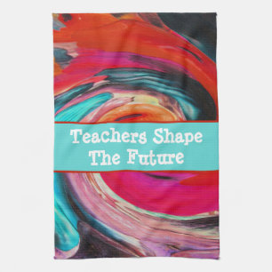 Teacher Appreciation Class Vivid Swirled Tie Dye Tea Towel