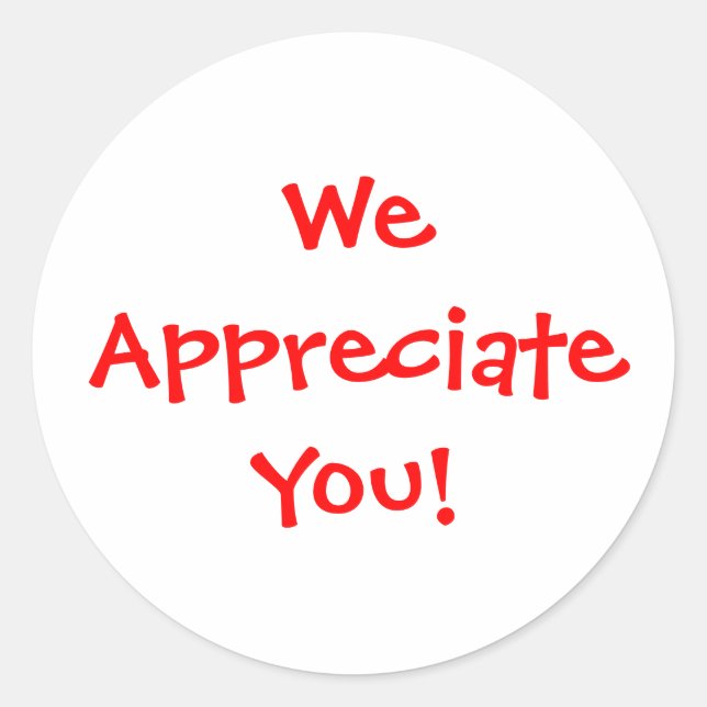 Teacher appreciation classic round sticker (Front)