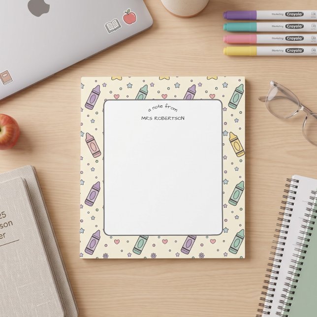 Teacher appreciation Crayon Pattern Notepad (Creator Uploaded)