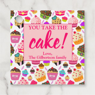 Teacher Appreciation Cupcake You Take The Cake Favour Tags