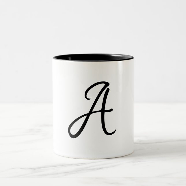 Teacher Appreciation Custom Initial  Two-Tone Coffee Mug (Center)