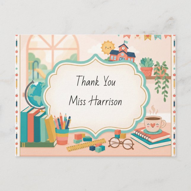 Teacher Appreciation Customisable Classroom Frame Postcard (Front)